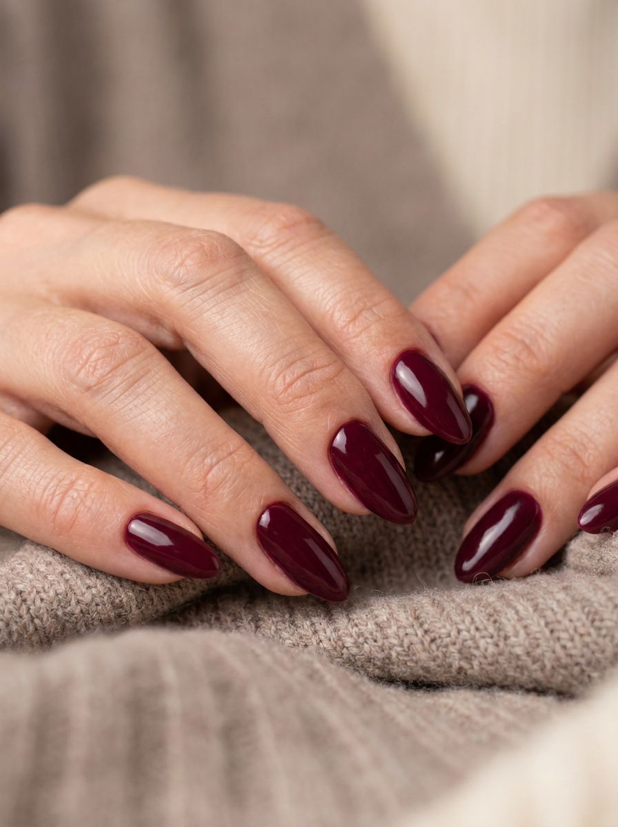 Deep Wine Burgundy Nails – gepflegte Nagelidee 2026
